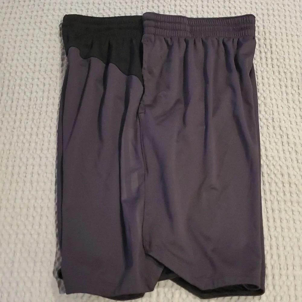 Men's Grey and Black Adidas Shorts Medium #16